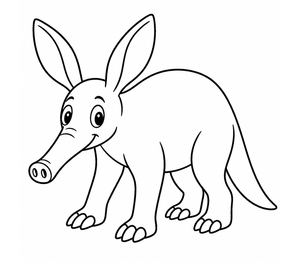 Aardvark coloring page