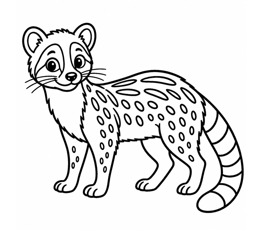 African Civet coloring page
