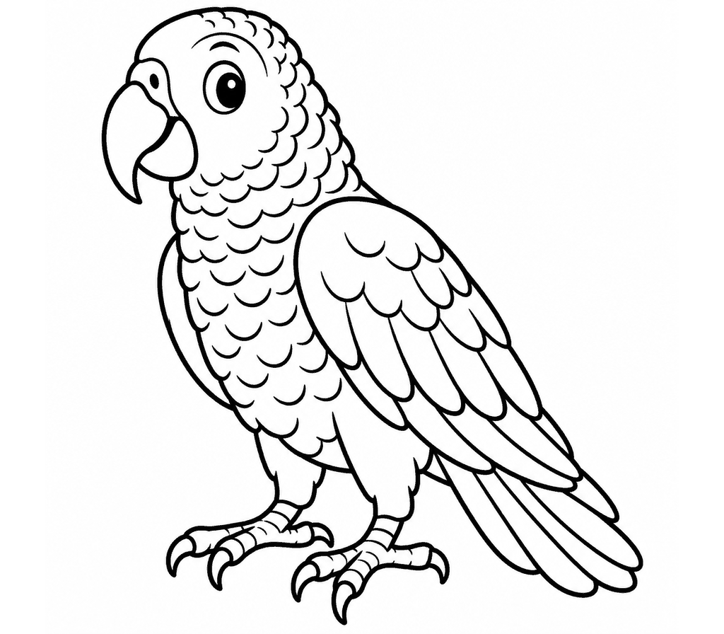 African Grey Parrot coloring page