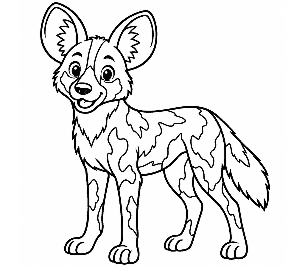 African Wild Dog coloring page