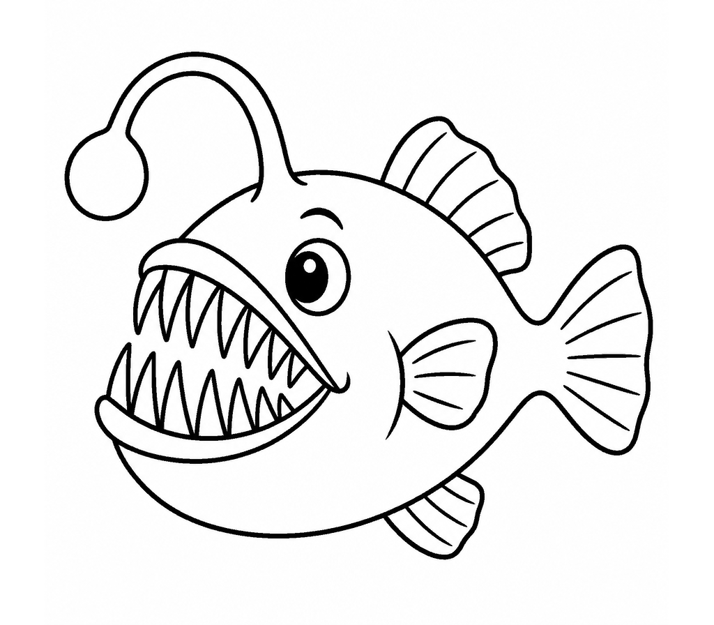Anglerfish coloring page