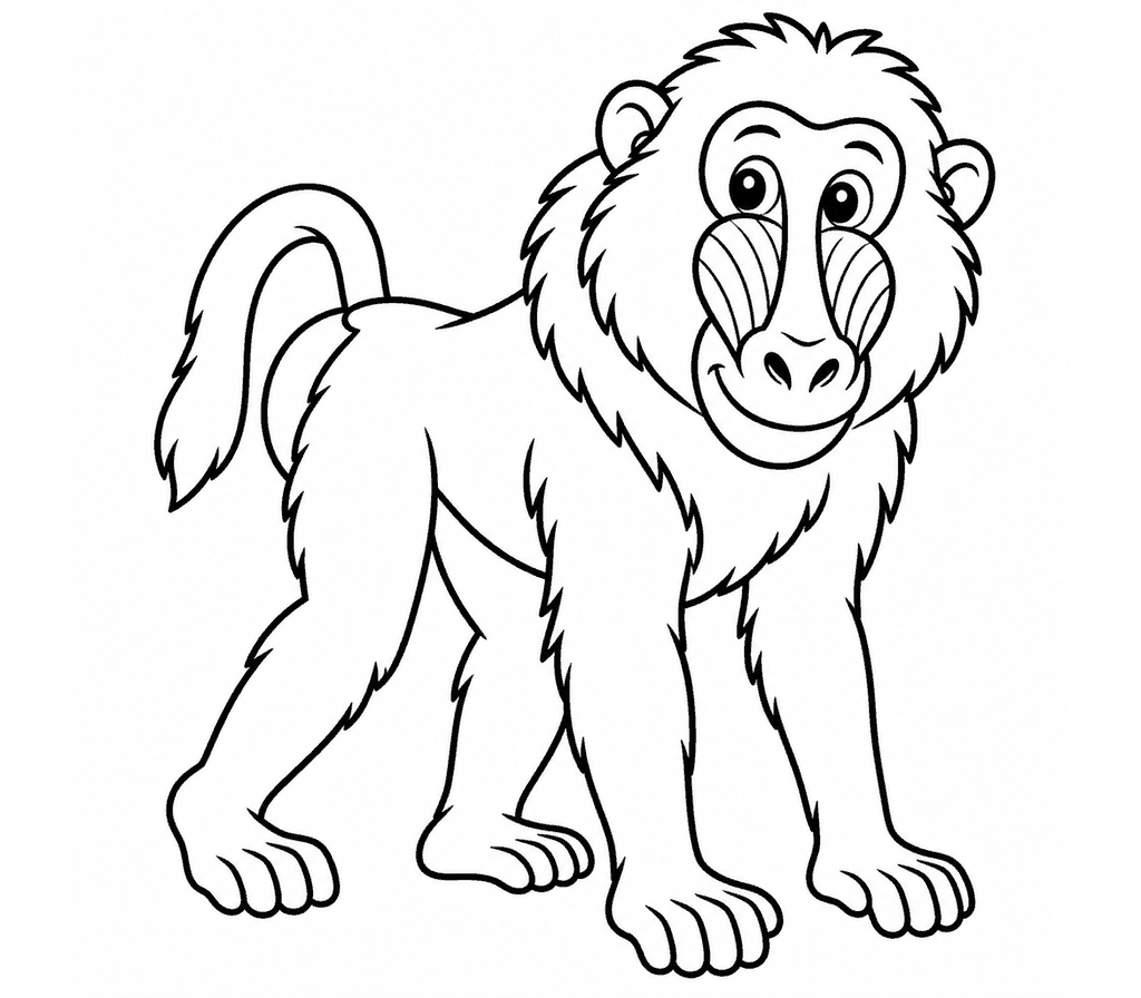 Baboon coloring page