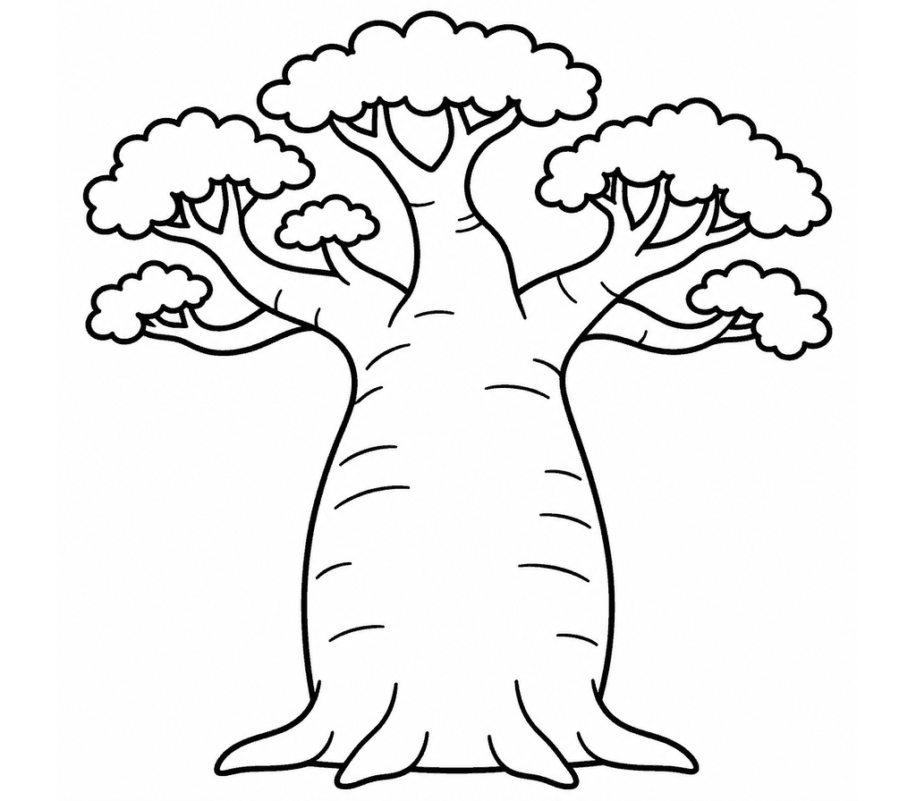 Baobab Tree coloring page