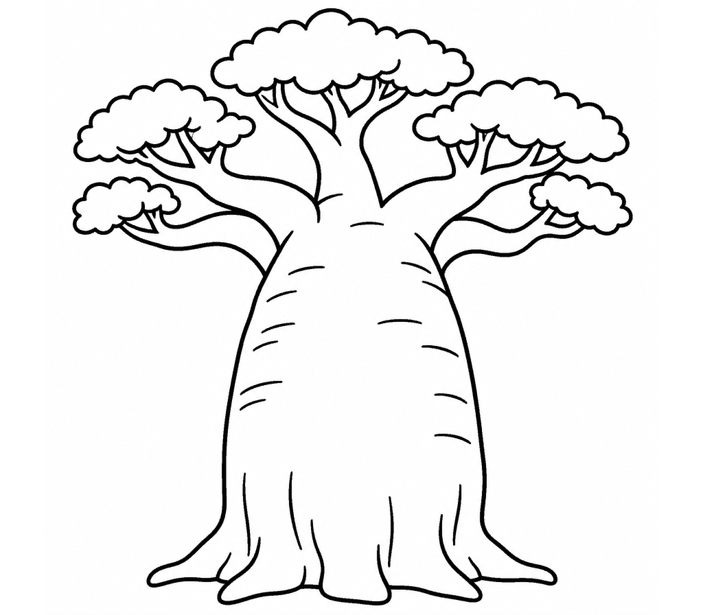 Baobab coloring page
