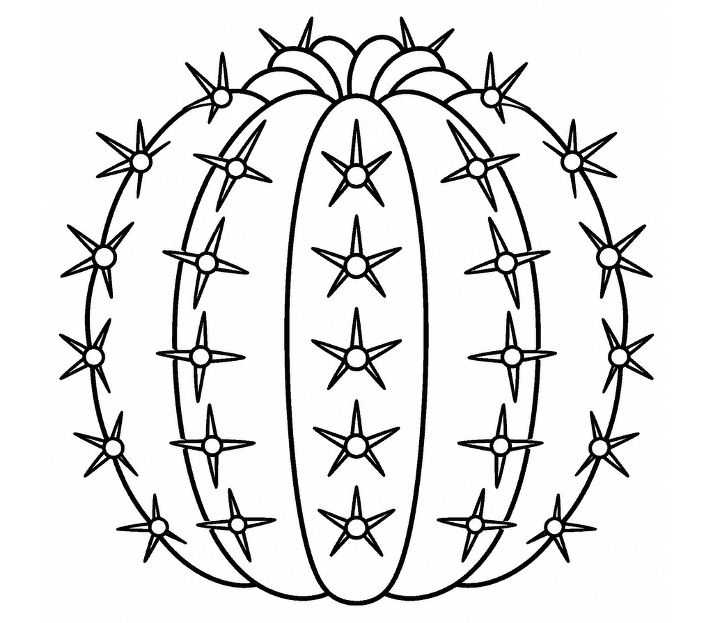 Barrel Cactus coloring page