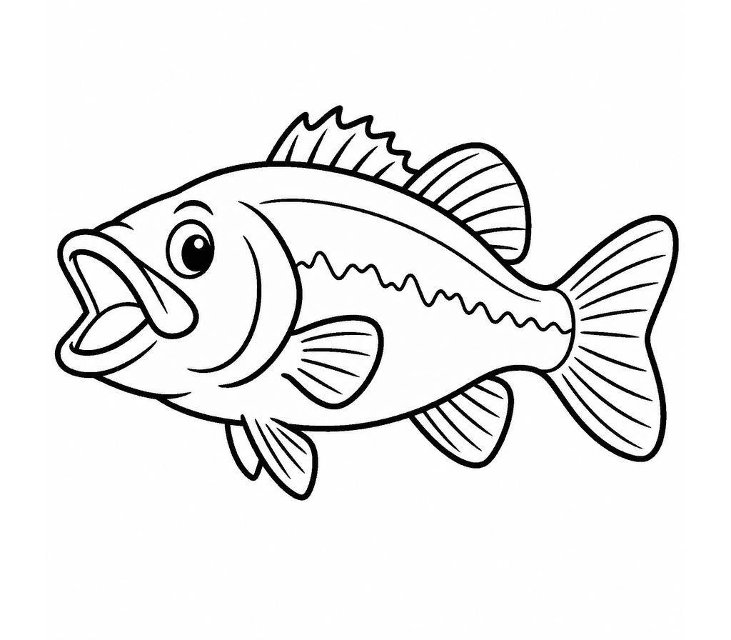 Bass coloring page