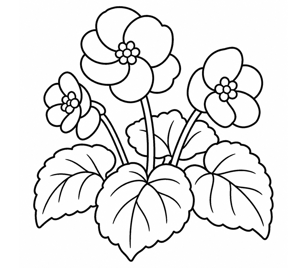 Begonia coloring page