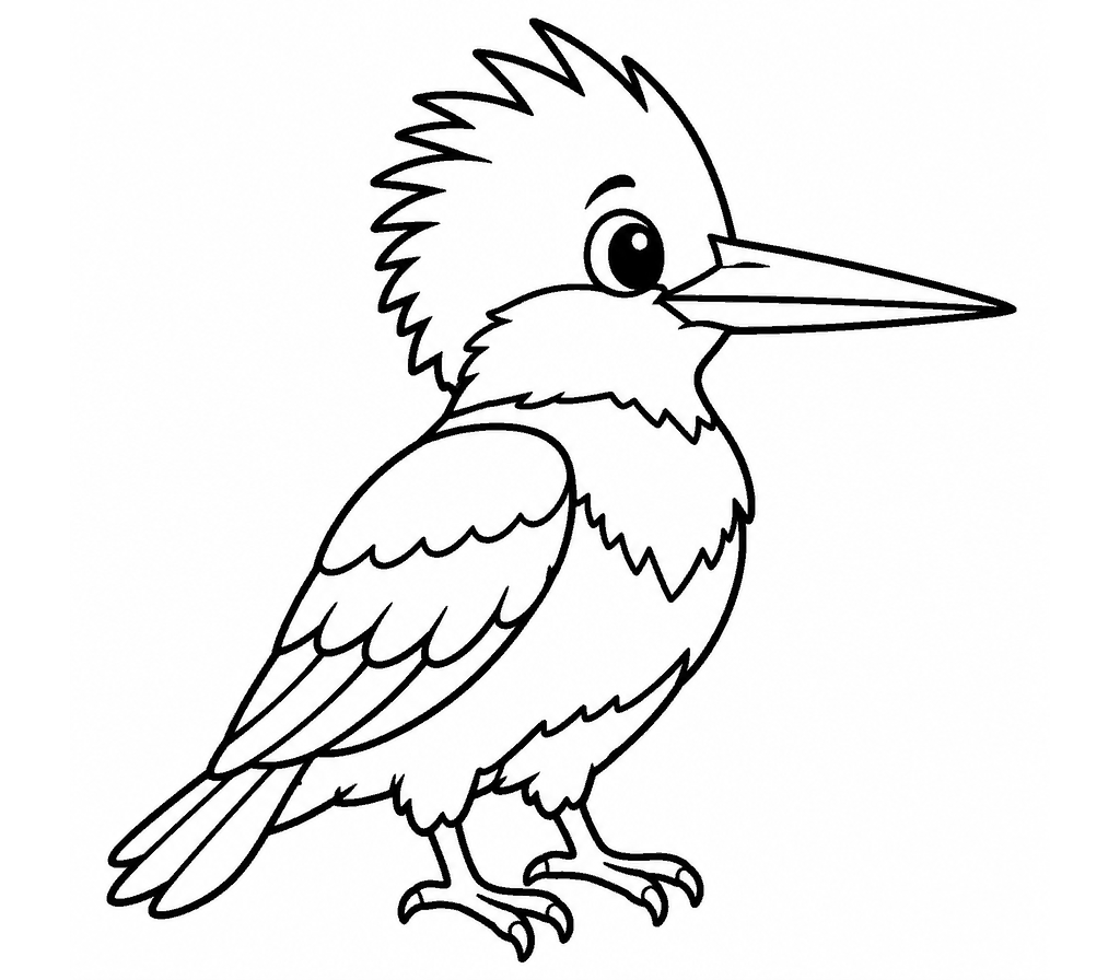 Belted Kingfisher coloring page