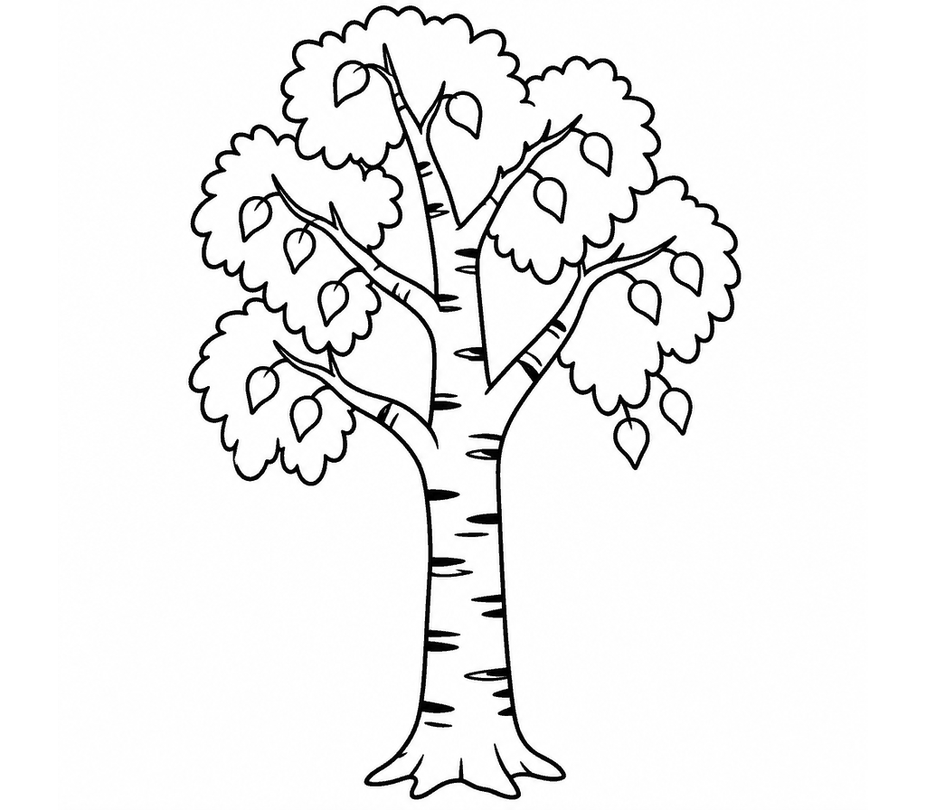 Birch Tree coloring page