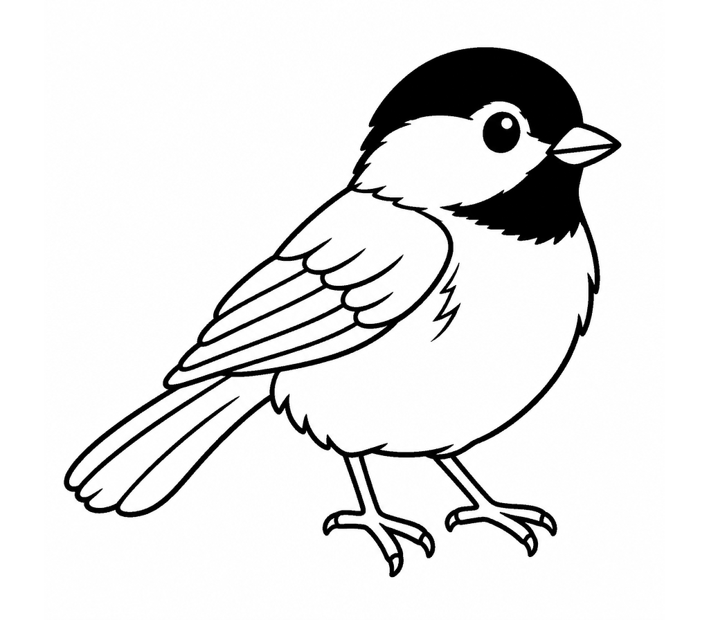 Black-capped Chickadee coloring page