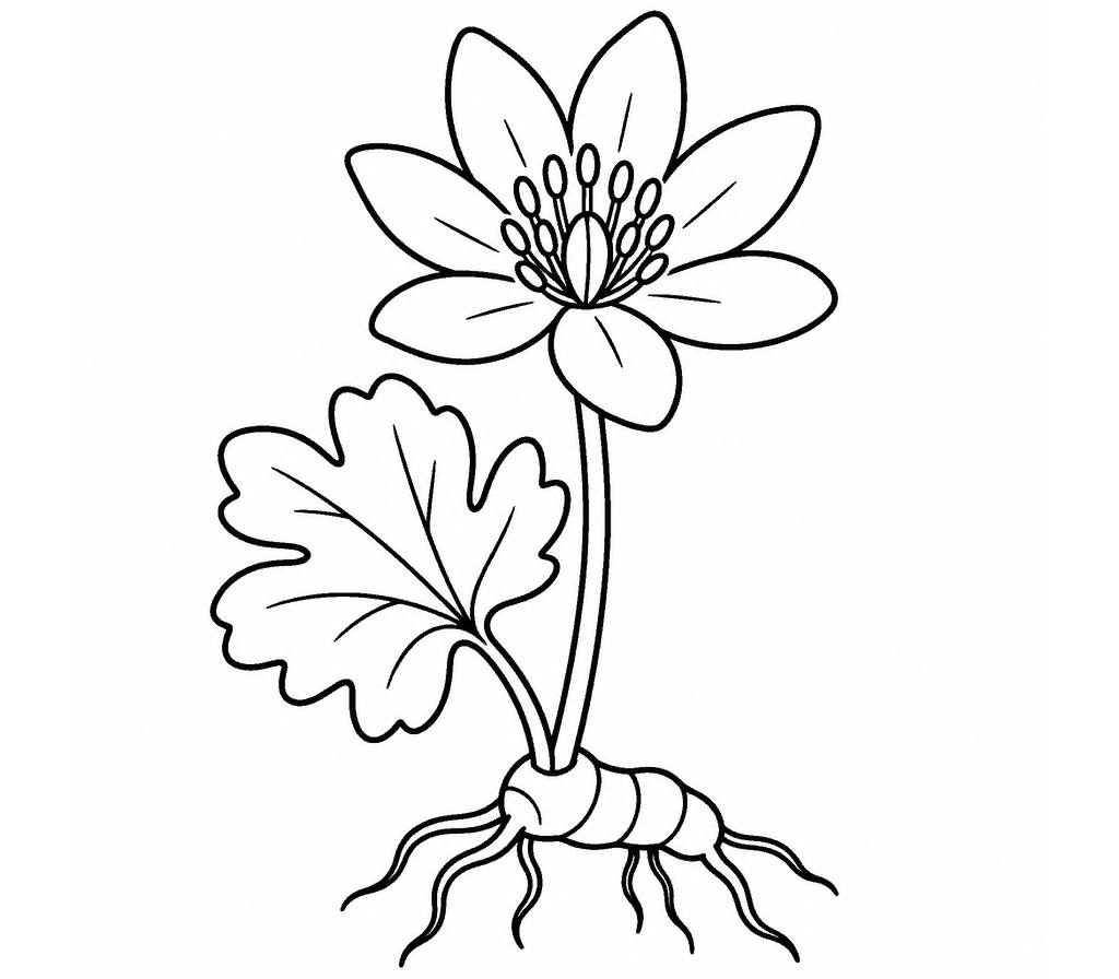 Bloodroot coloring page