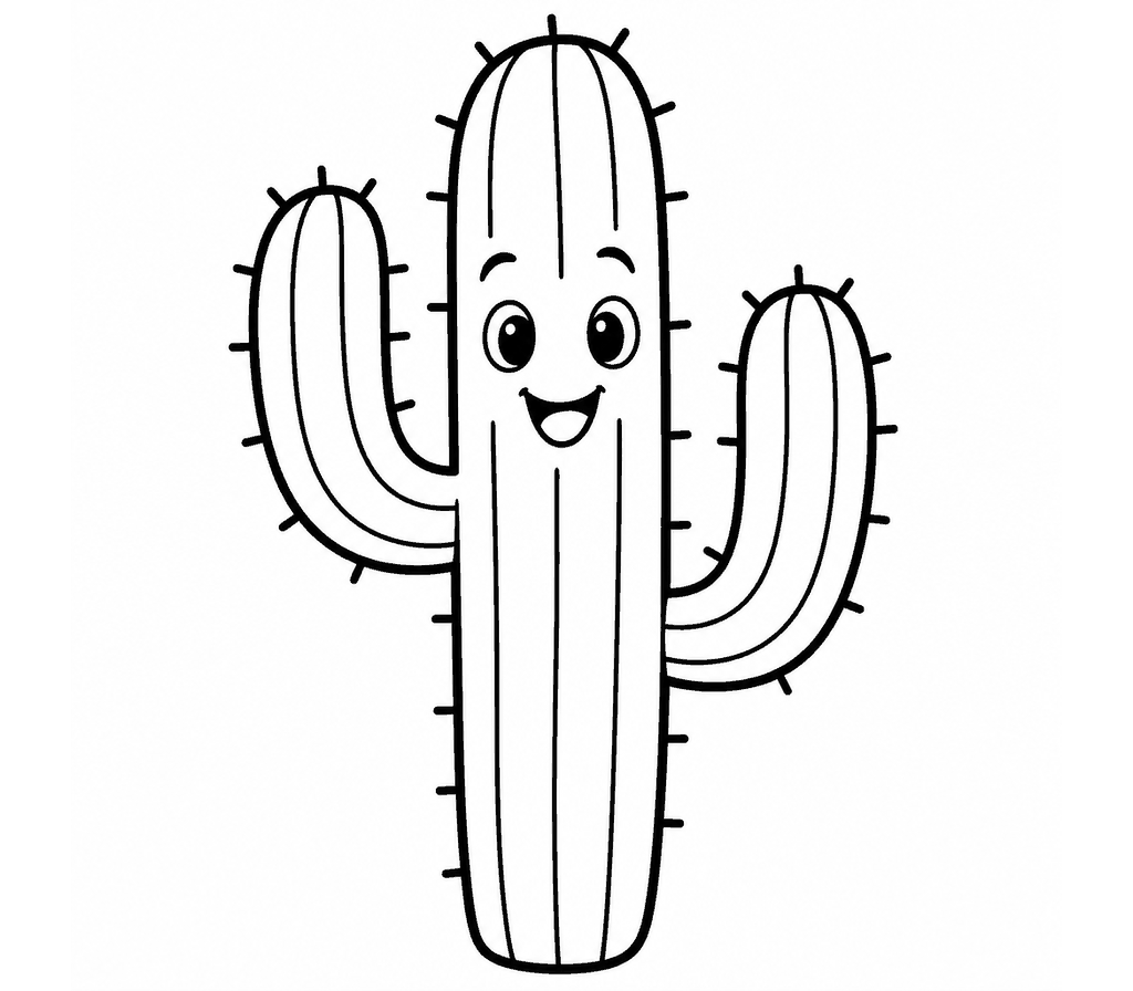 Cactus (Saguaro) coloring page
