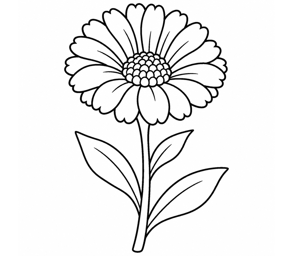 Calendula coloring page