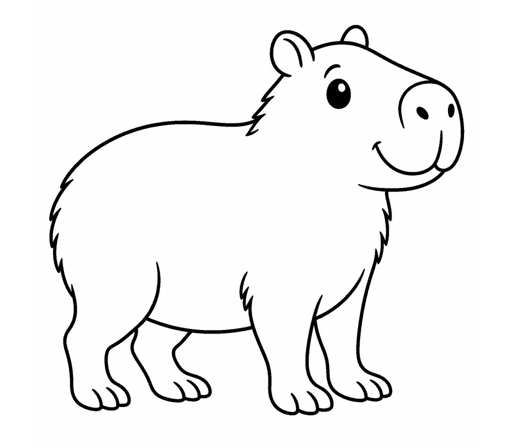 Capybara coloring page