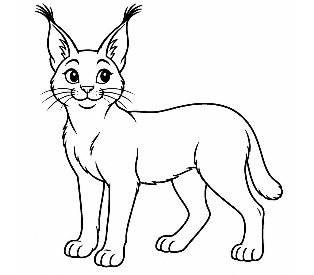 Caracal coloring page