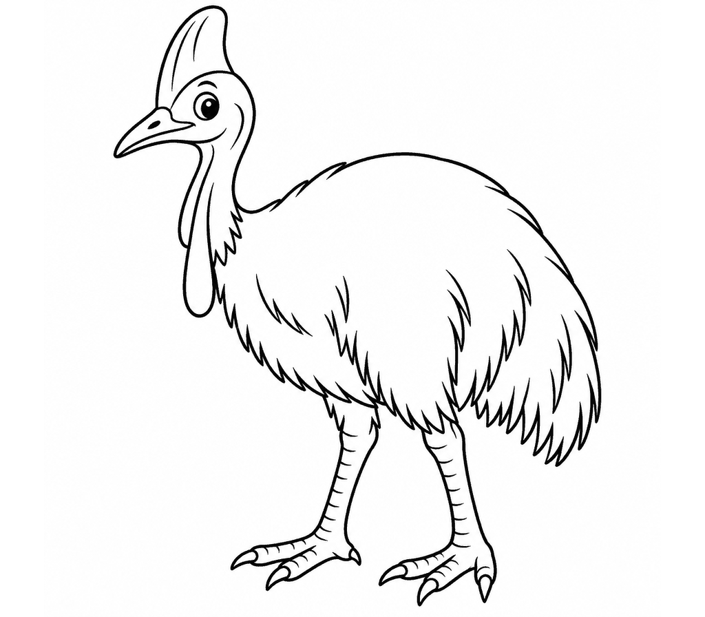 Cassowary coloring page