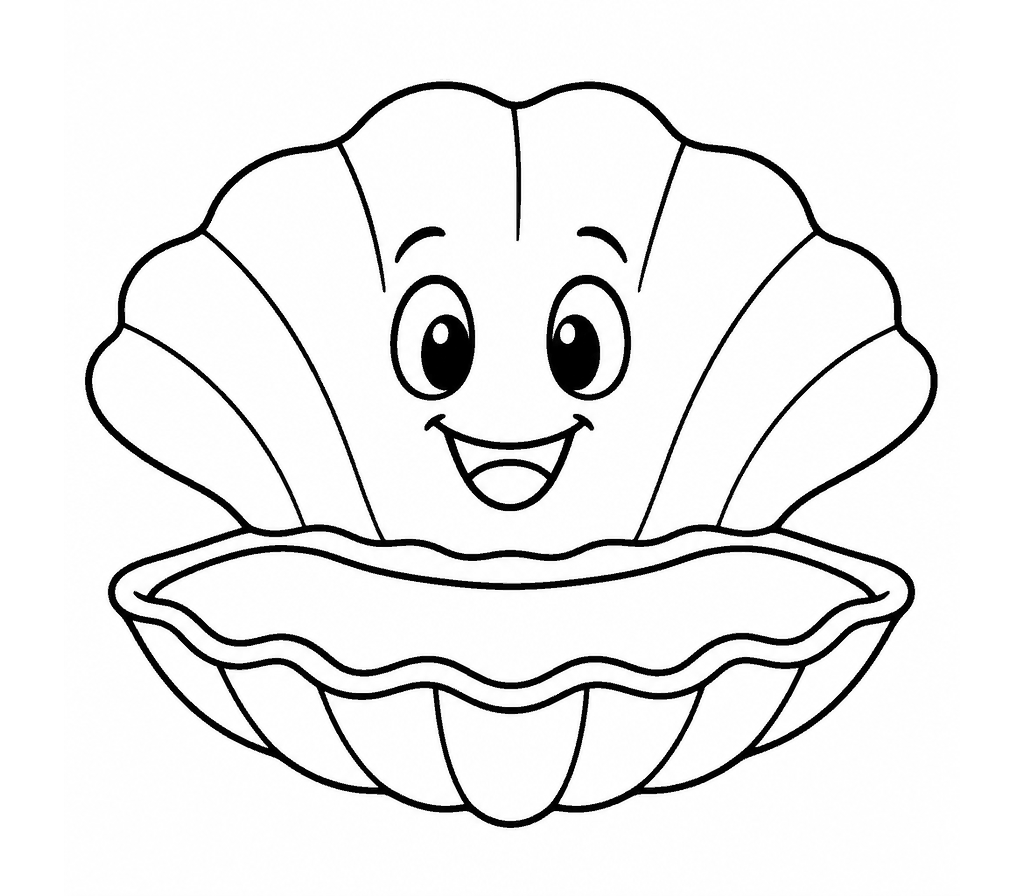 Clam coloring page