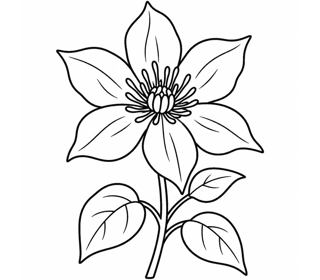 Clematis coloring page