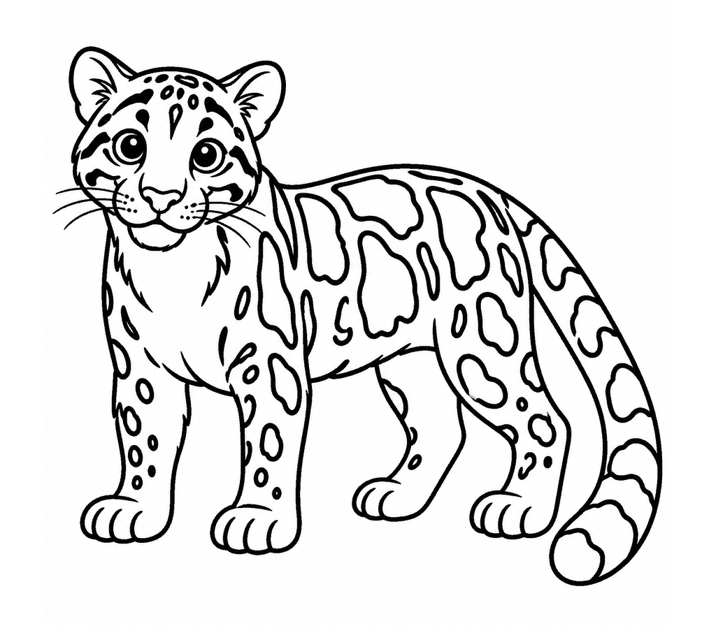 Clouded Leopard coloring page