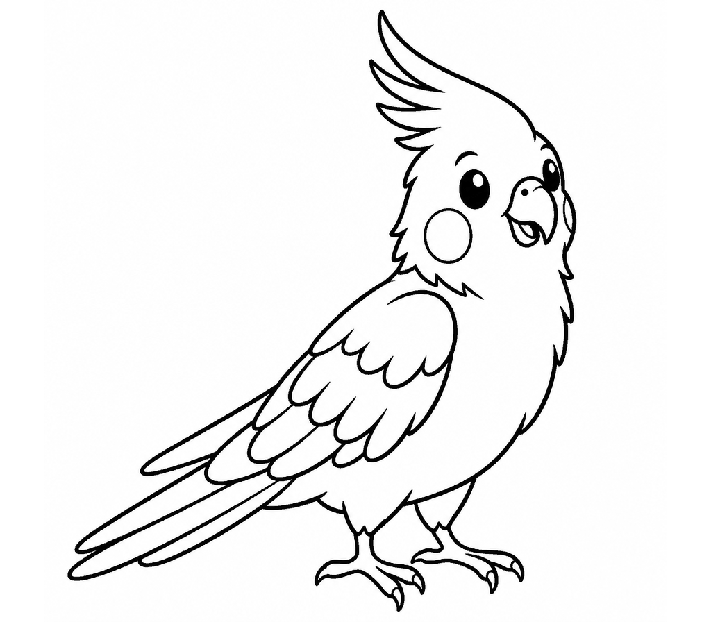 Cockatiel coloring page
