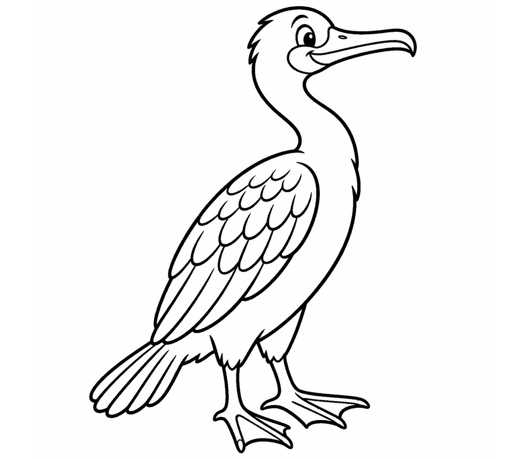 Cormorant coloring page