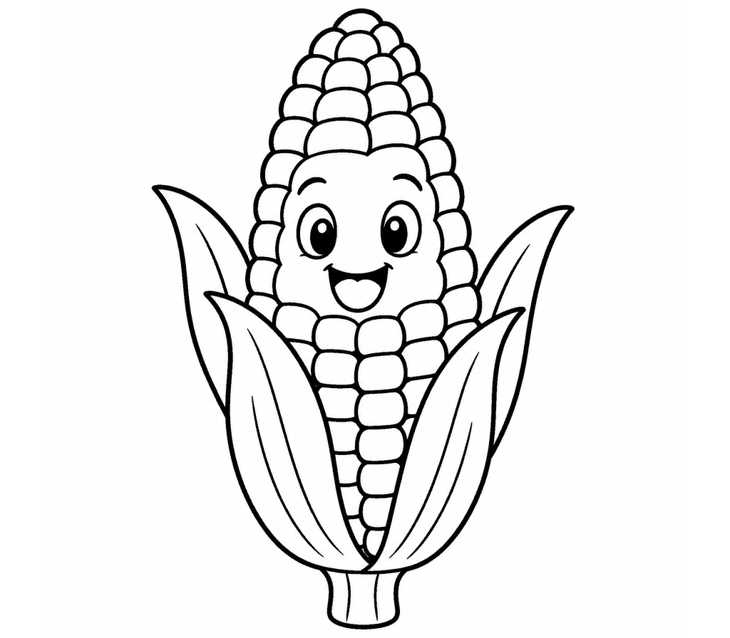 Corn coloring page
