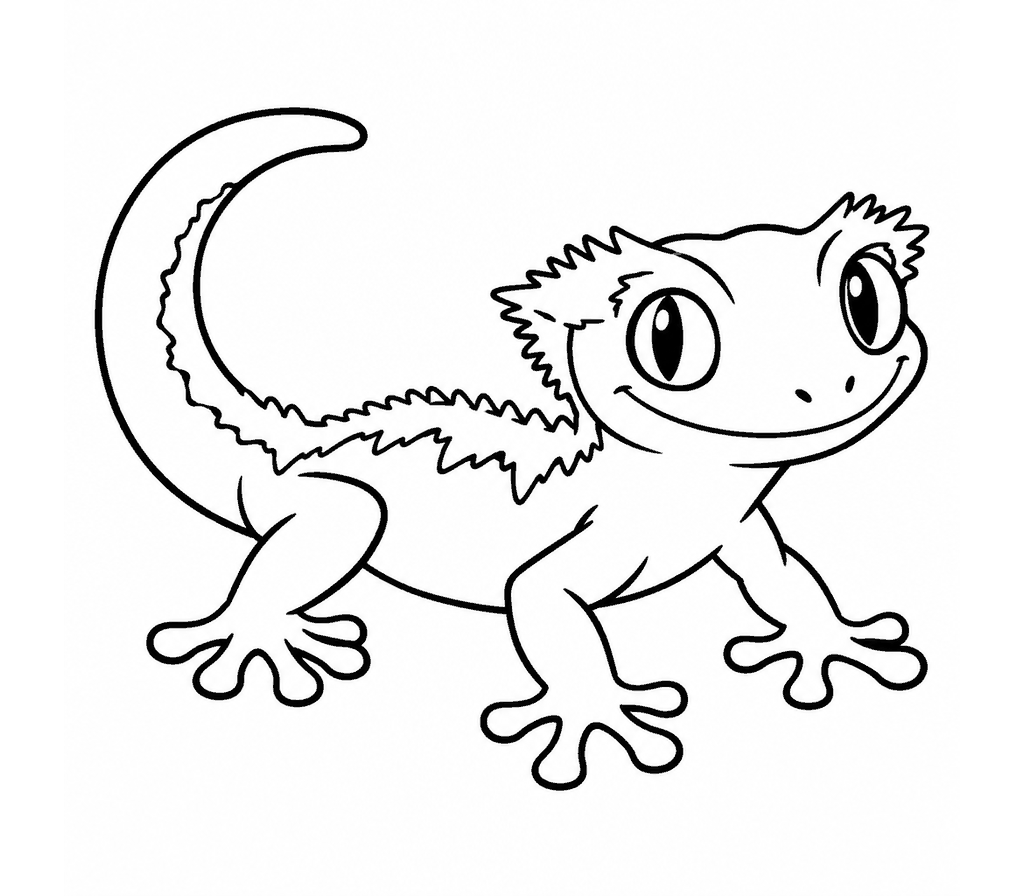 Crested Gecko coloring page