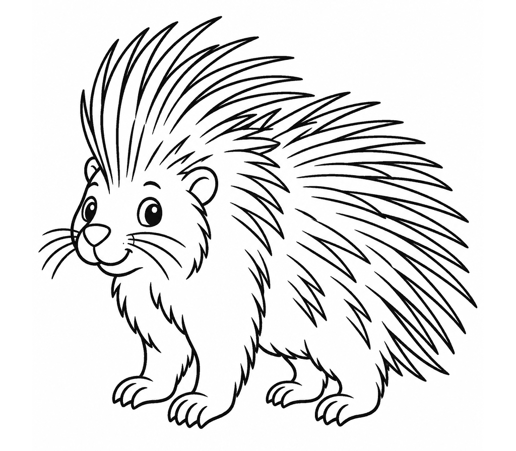 Crested Porcupine coloring page