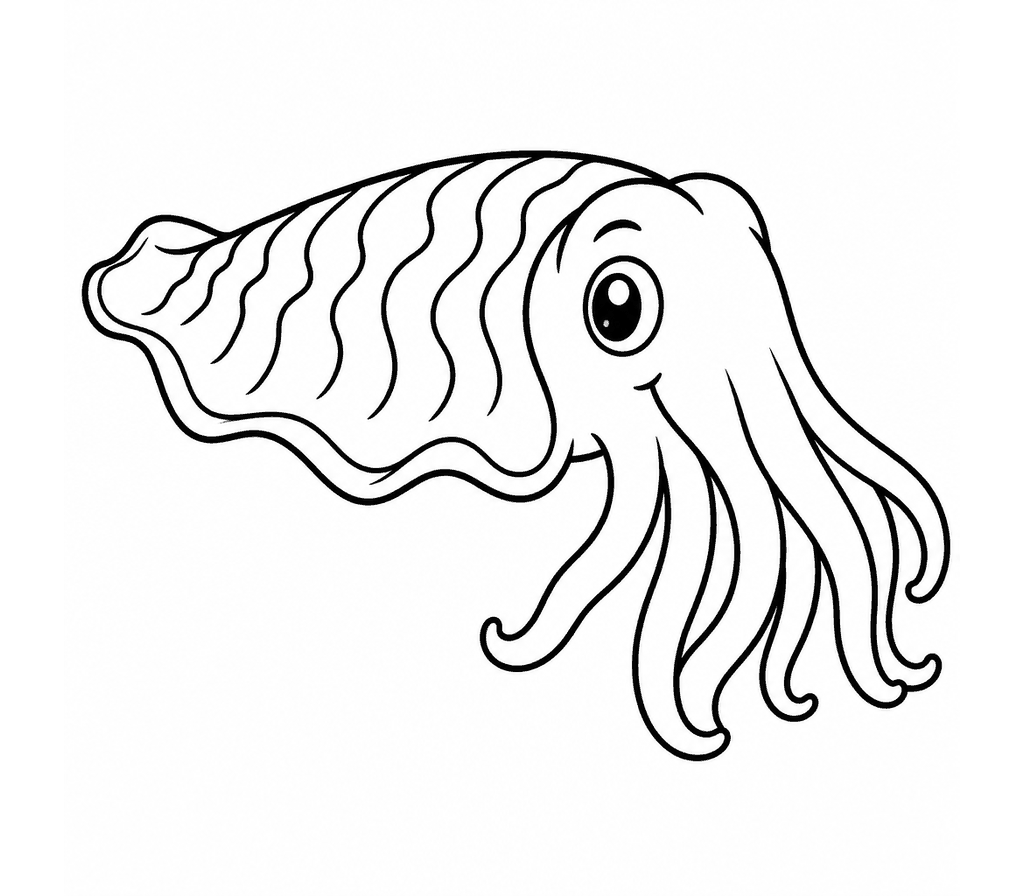 Cuttlefish coloring page