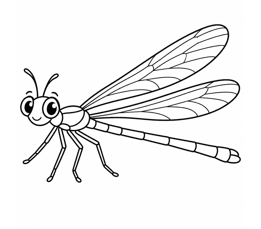 Damselfly coloring page