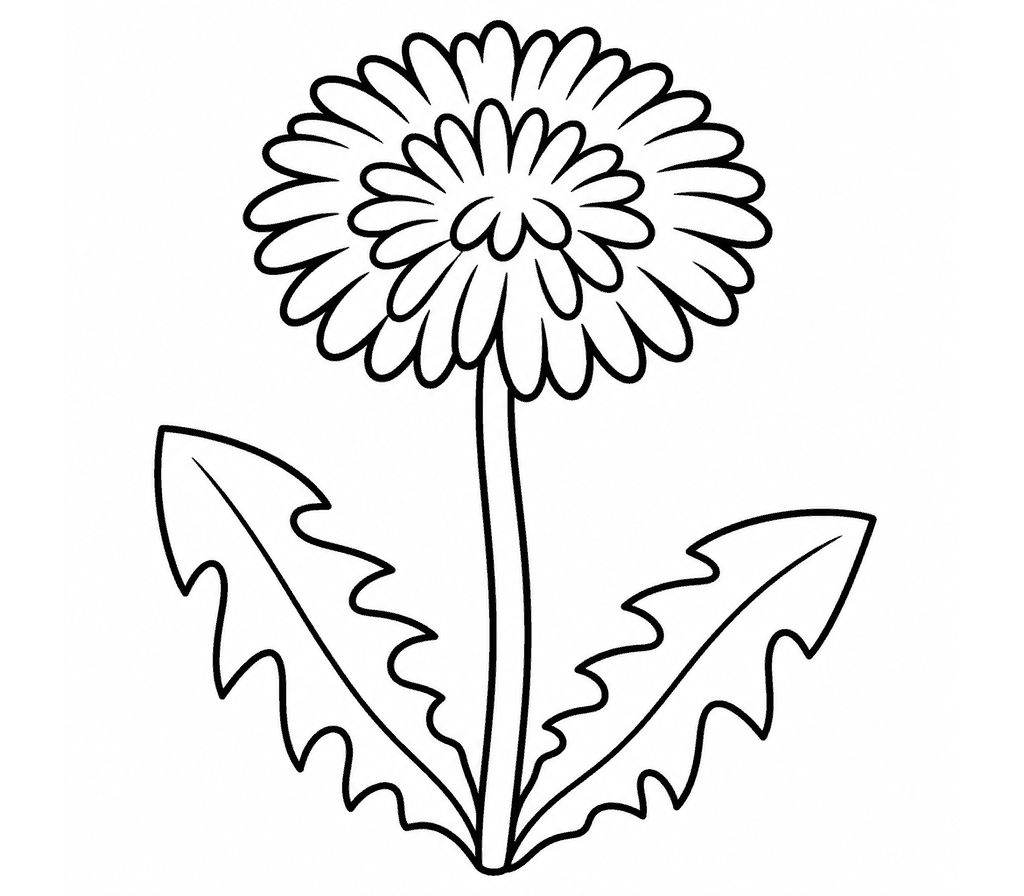 Dandelion coloring page