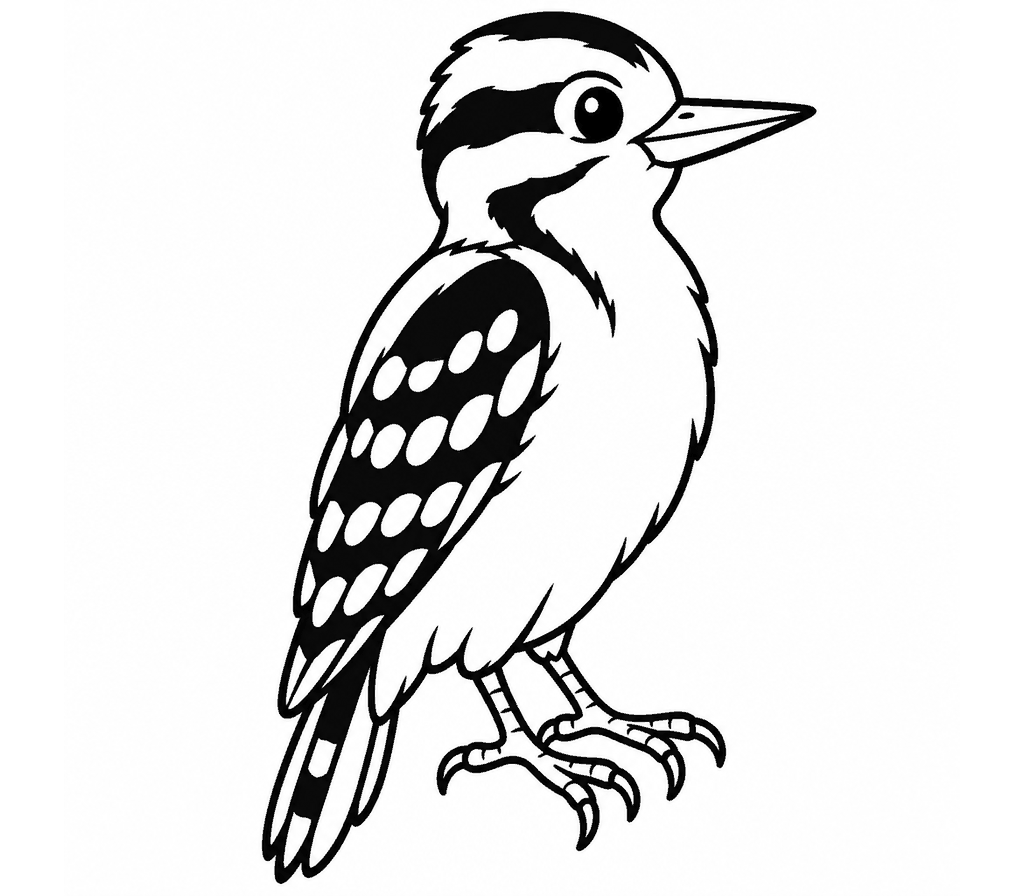 Downy Woodpecker coloring page