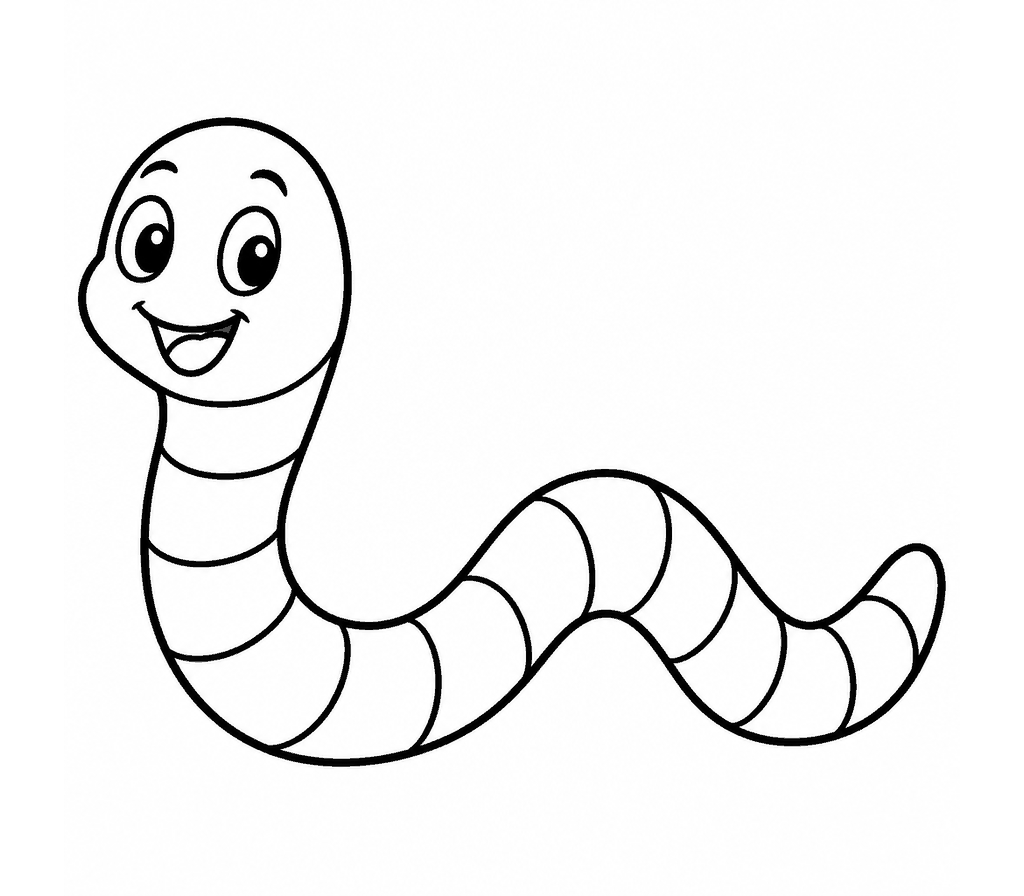 Earthworm coloring page