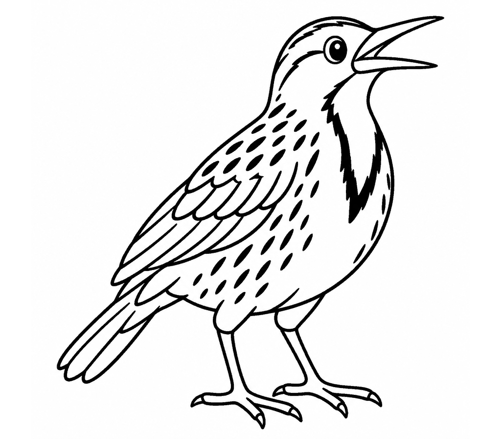 Eastern Meadowlark coloring page