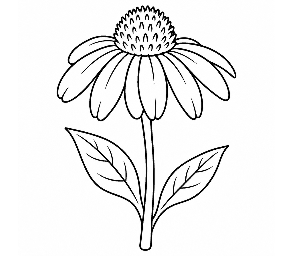 Echinacea coloring page