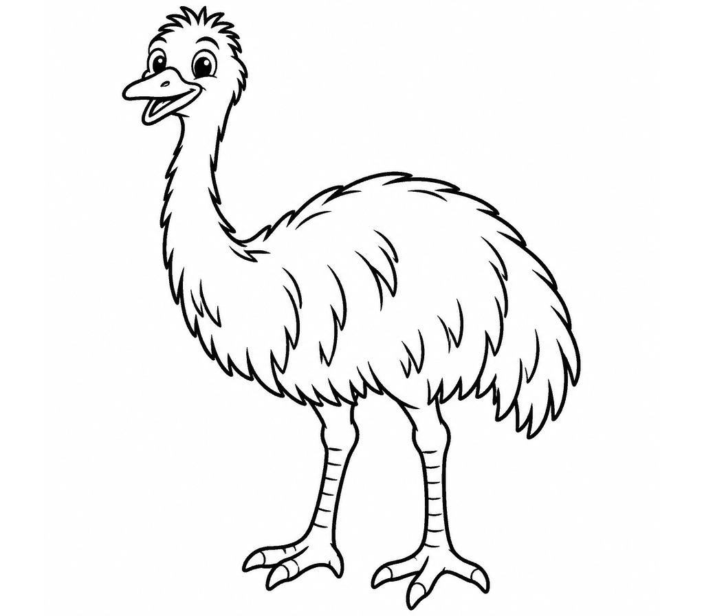 Emu coloring page