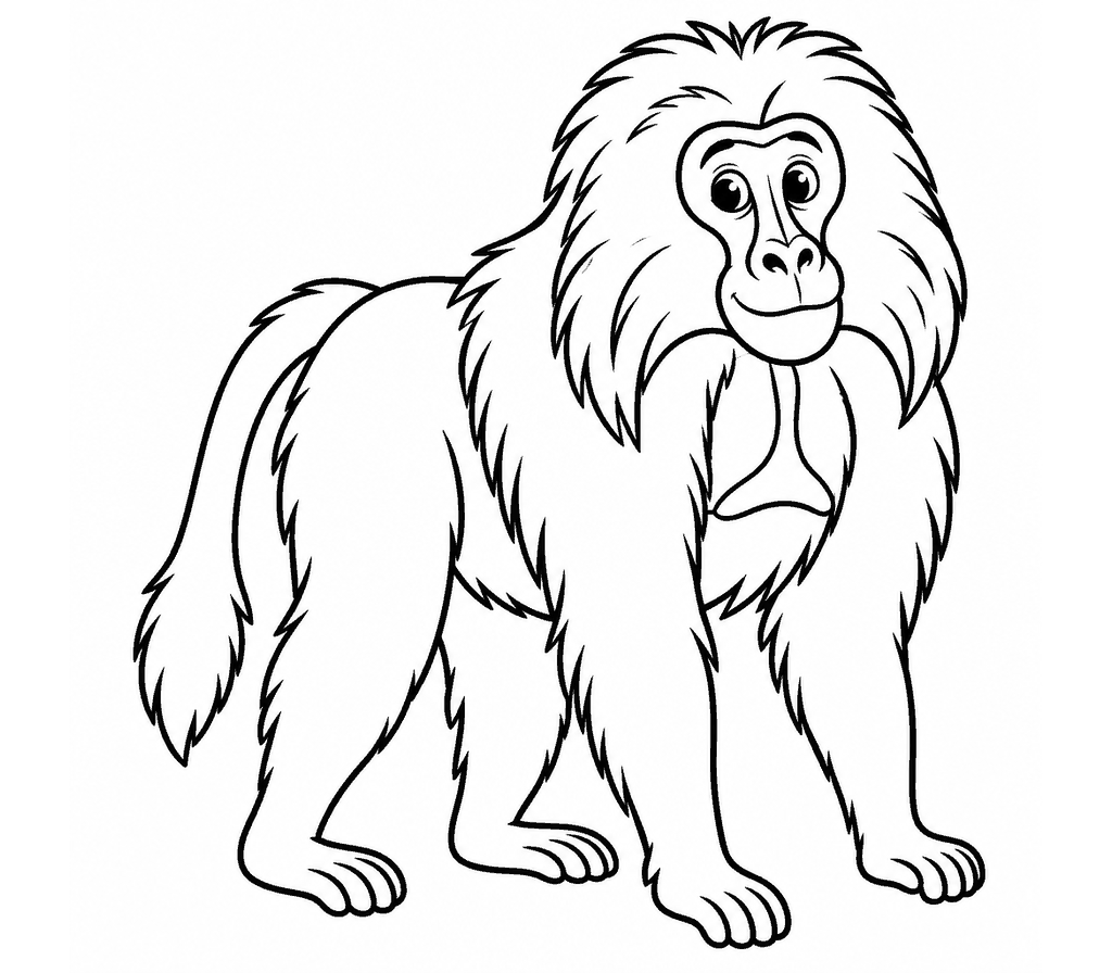 Gelada coloring page