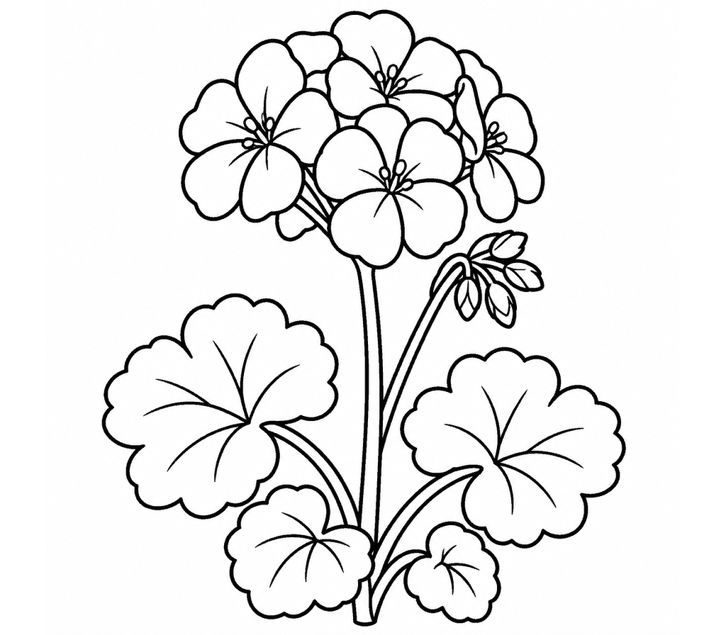 Geranium coloring page