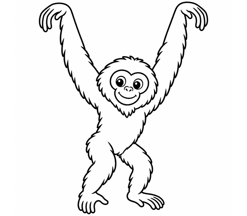 Gibbon coloring page