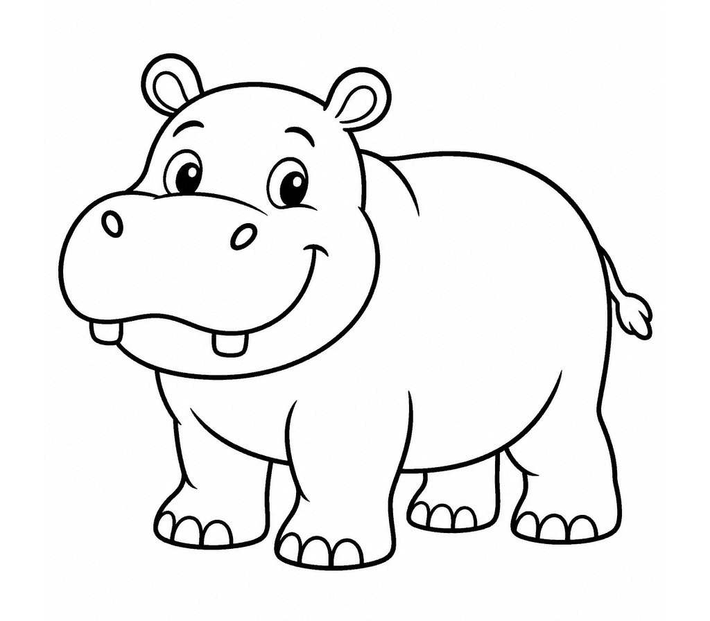 Hippopotamus coloring page