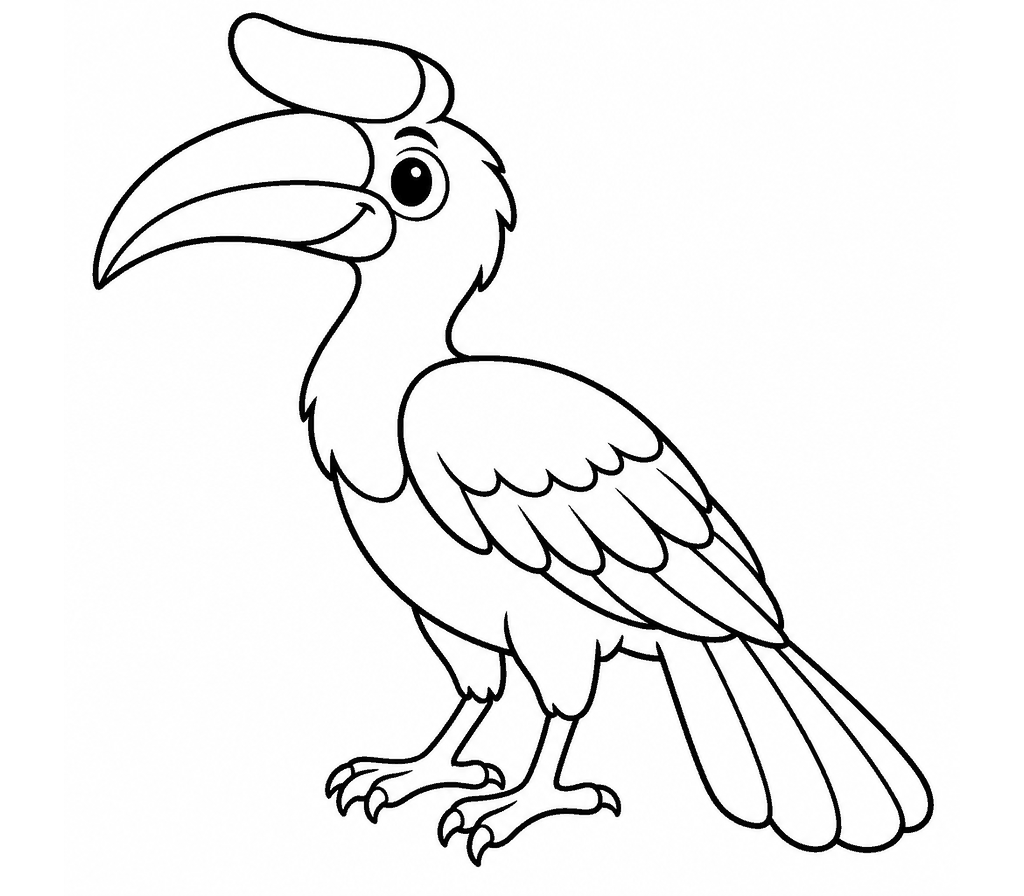 Hornbill coloring page