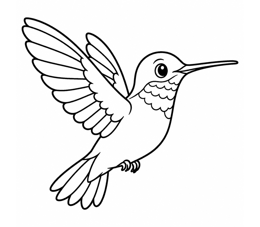 Hummingbird (Ruby-throated) coloring page