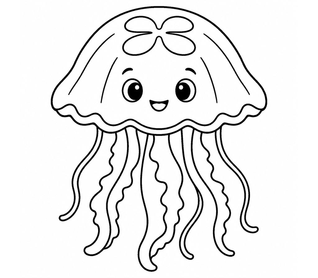 Jellyfish (Moon) coloring page