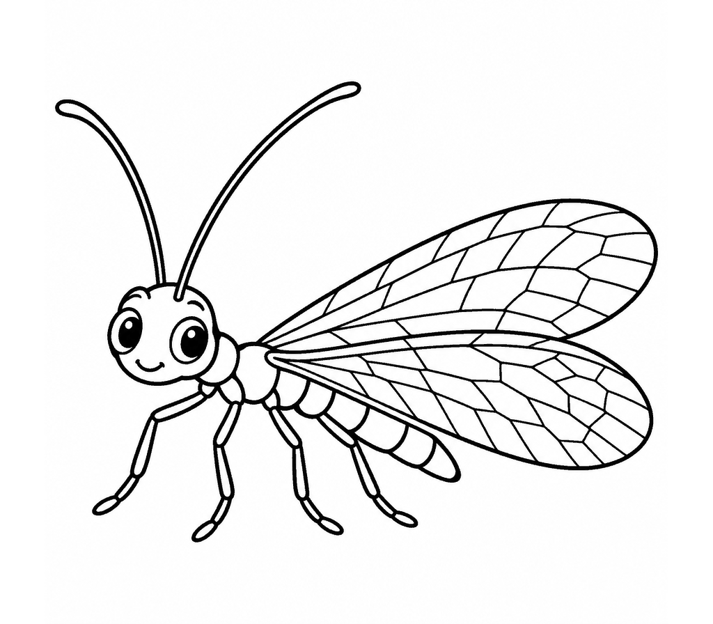 Lacewing coloring page