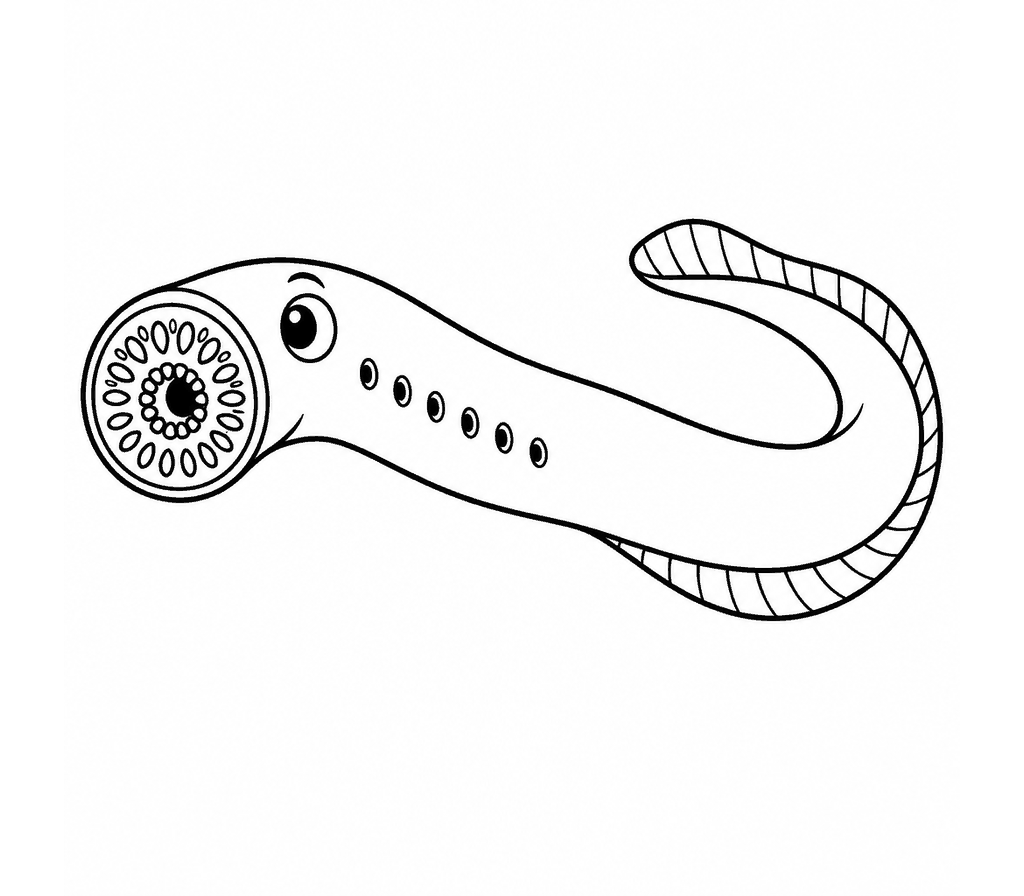 Lamprey coloring page