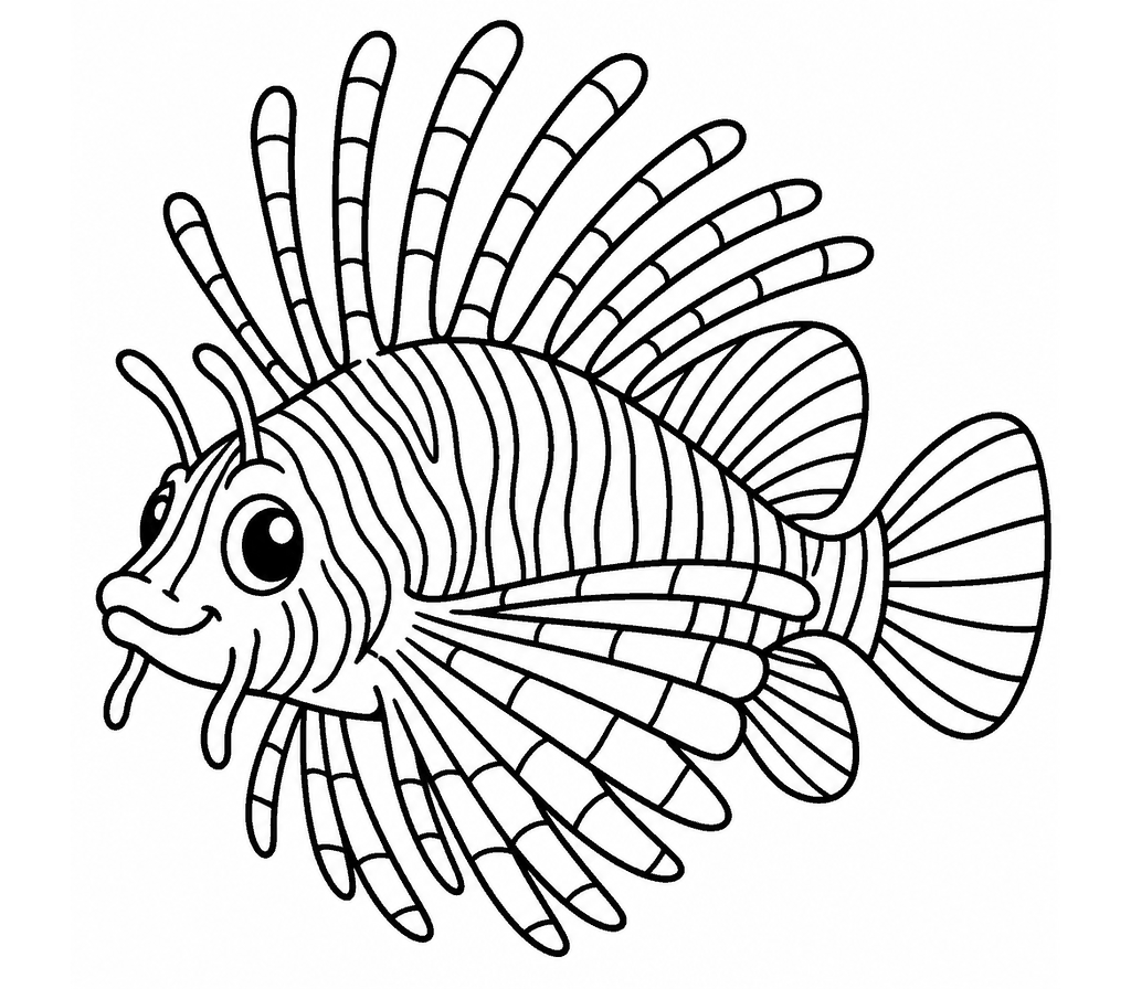 Lionfish coloring page