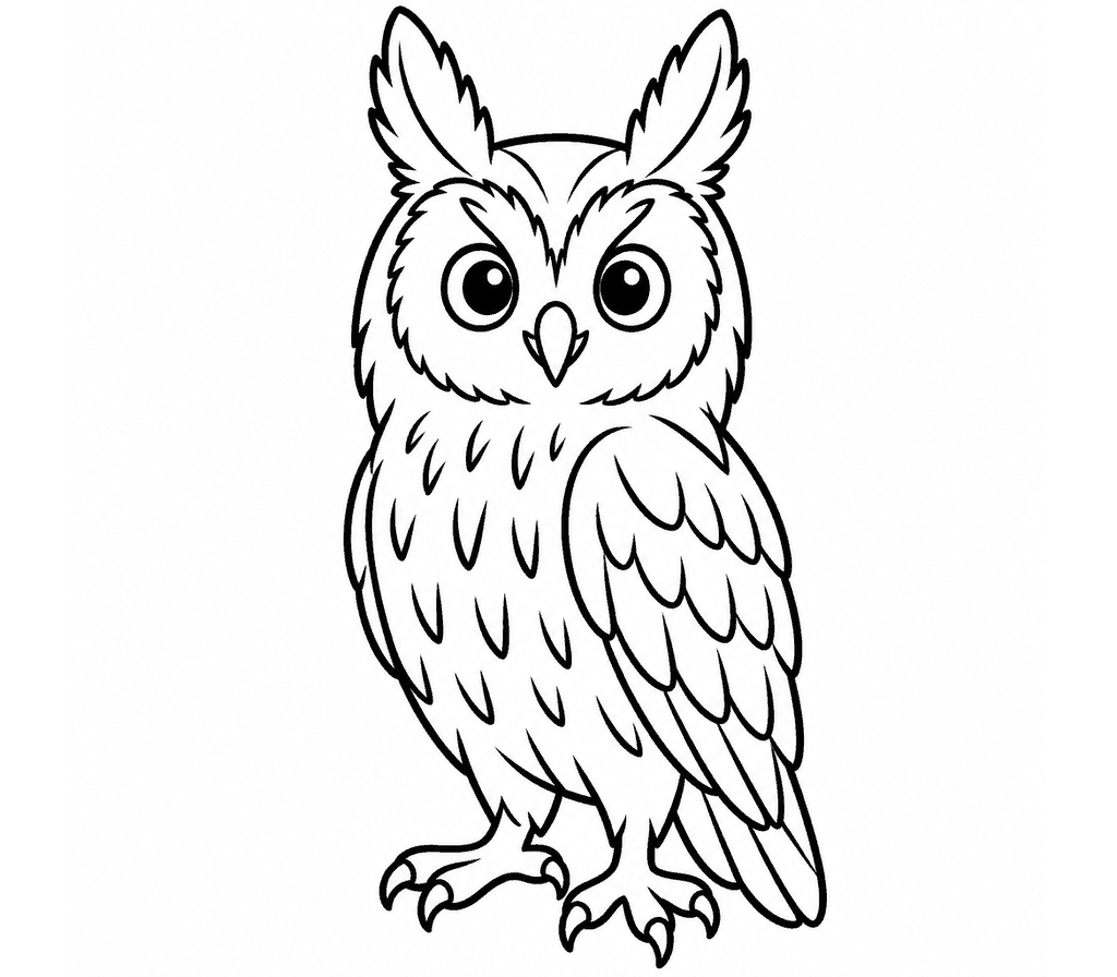 Long-eared Owl coloring page