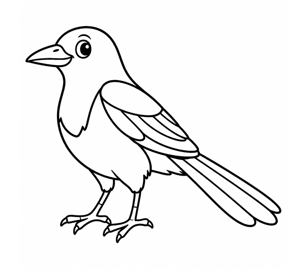Magpie coloring page
