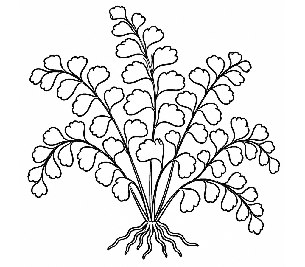 Maidenhair Fern coloring page