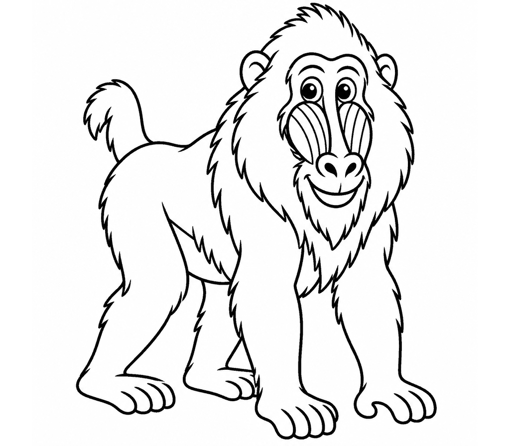 Mandrill coloring page
